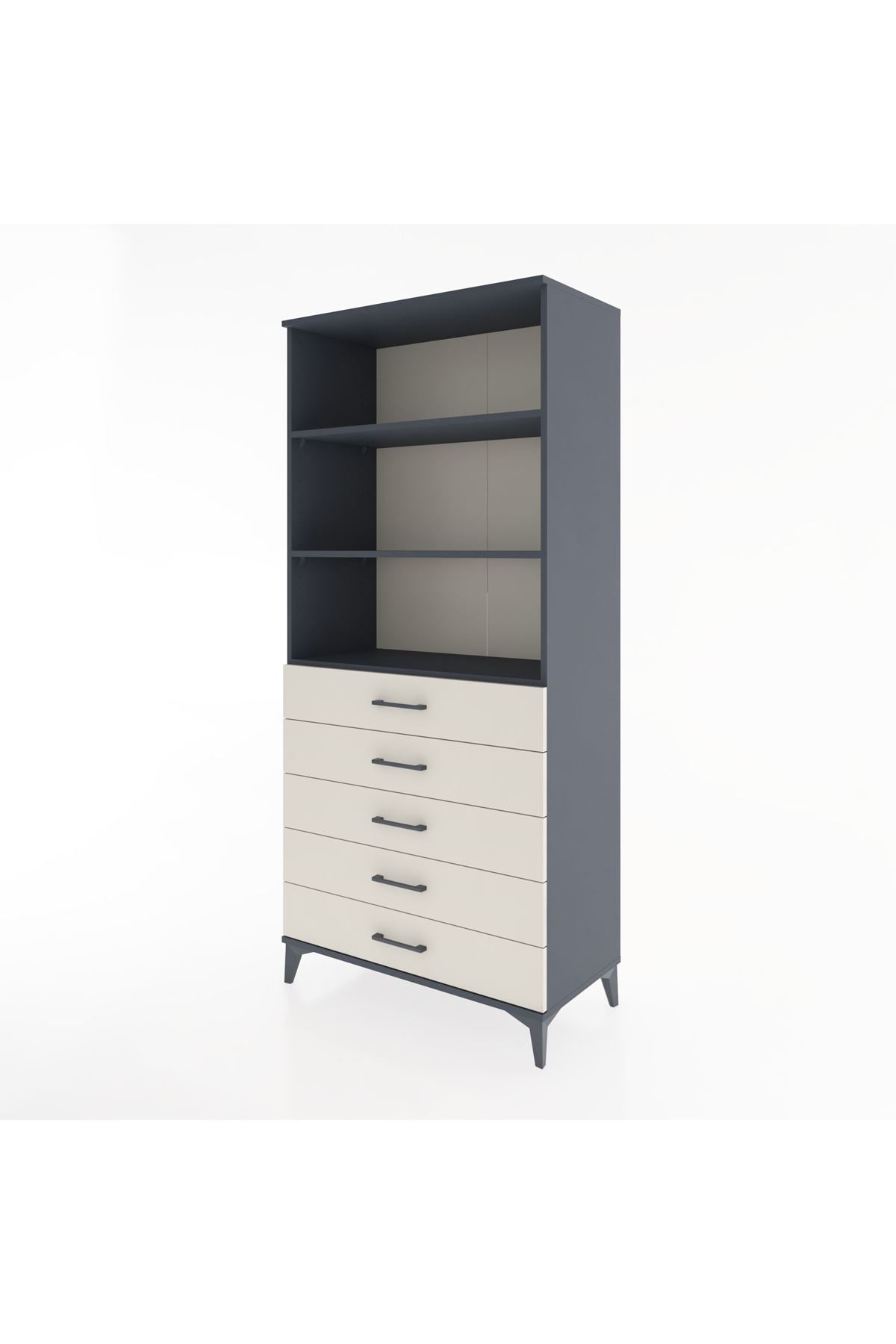 Hyperion Dolap 3 Raflı 5 Çekmeceli 88x44x195 - S60M100V4B