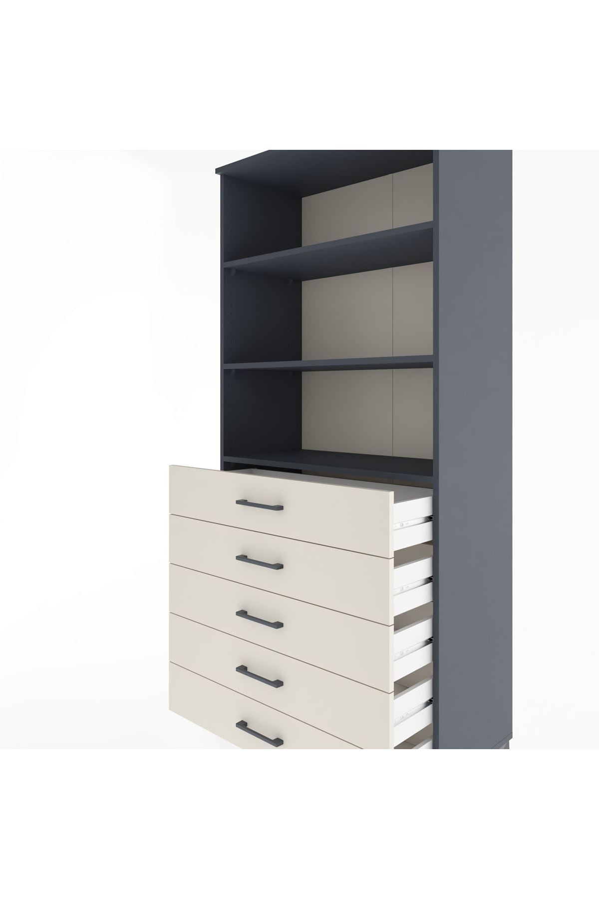 Hyperion Dolap 3 Raflı 5 Çekmeceli 88x44x195 - S60M100V4B