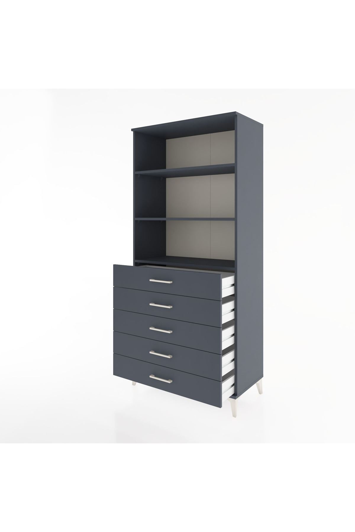 Hyperion Dolap 3 Raflı 5 Çekmeceli 88x44x195 - S60M100V5B