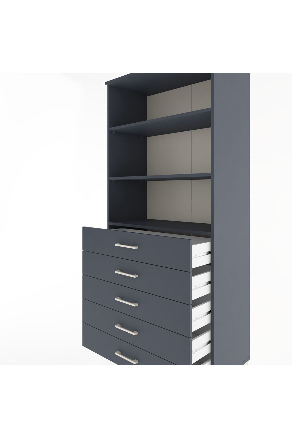 Hyperion Dolap 3 Raflı 5 Çekmeceli 88x44x195 - S60M100V5B