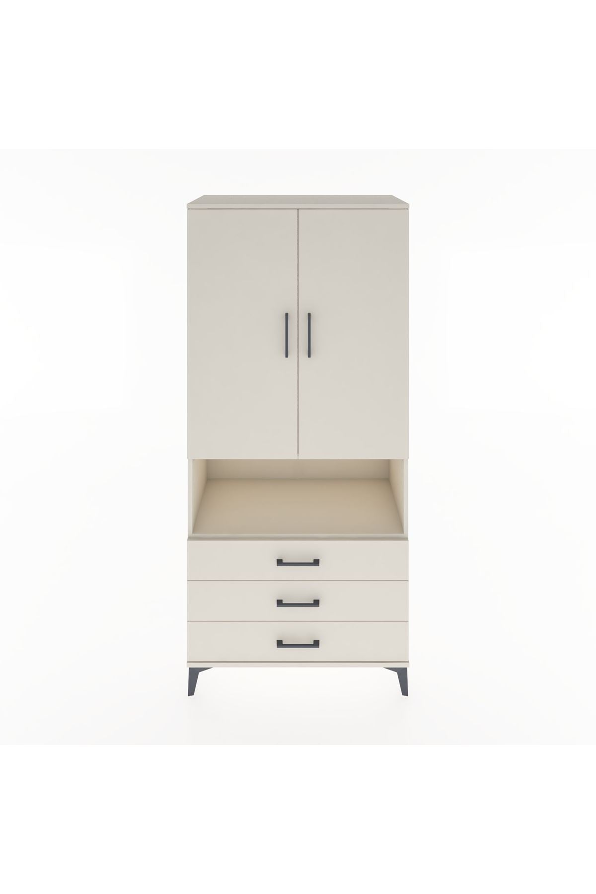 Hyperion Dolap 2 Raflı 3 Çekmeceli Tek Askılı 88x44x195 - S60M101V1B