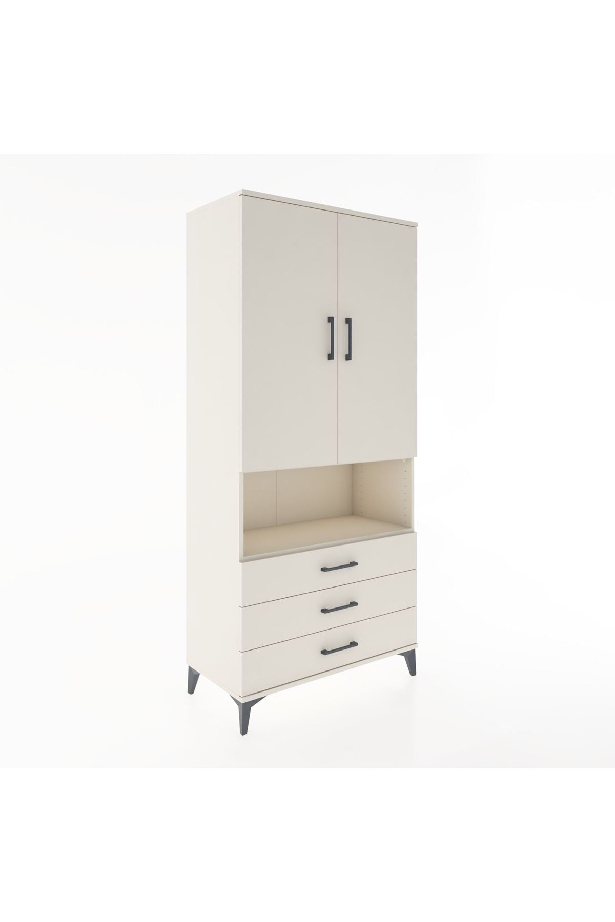 Hyperion Dolap 2 Raflı 3 Çekmeceli Tek Askılı 88x44x195 - S60M101V1B