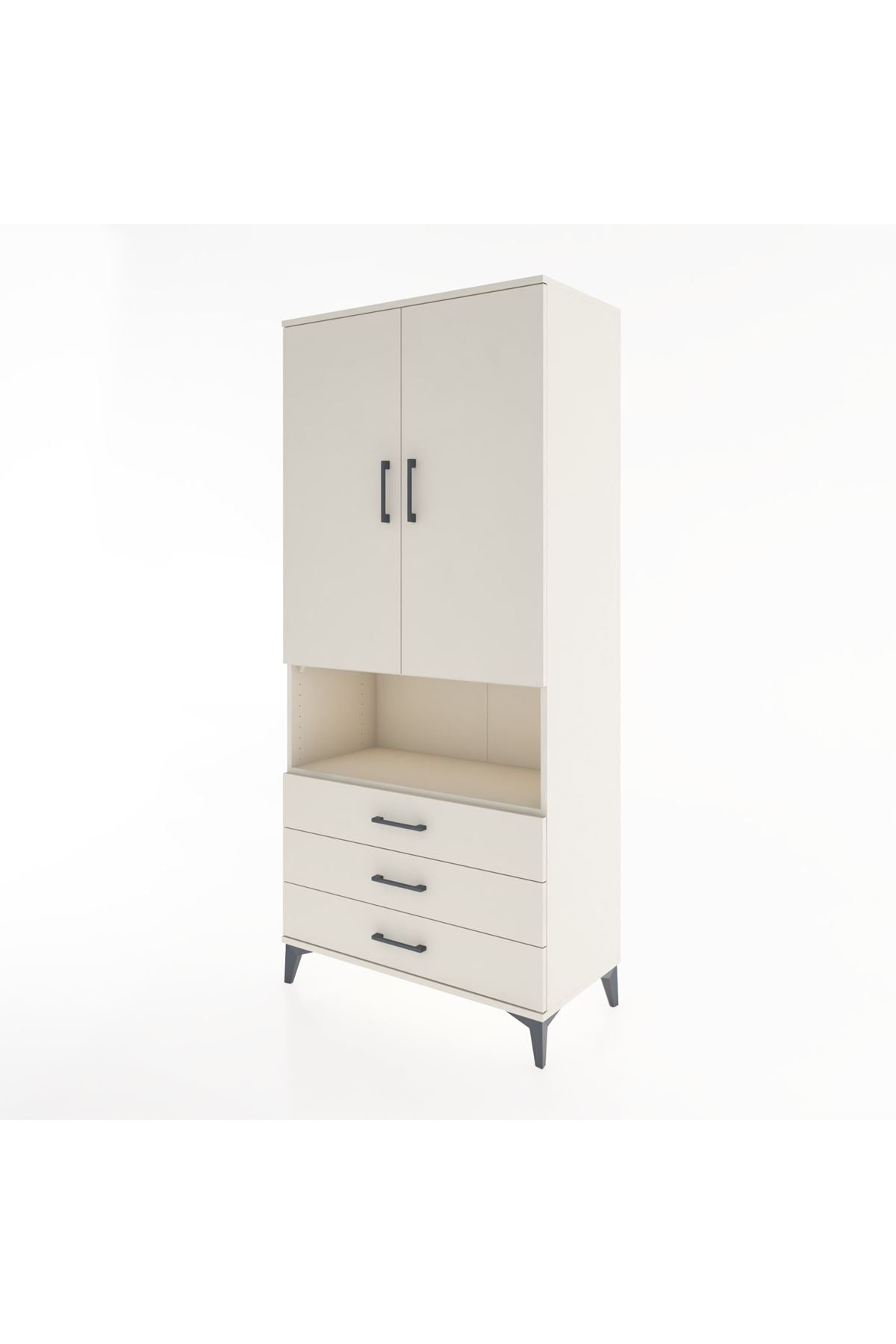 Hyperion Dolap 2 Raflı 3 Çekmeceli Tek Askılı 88x44x195 - S60M101V1B