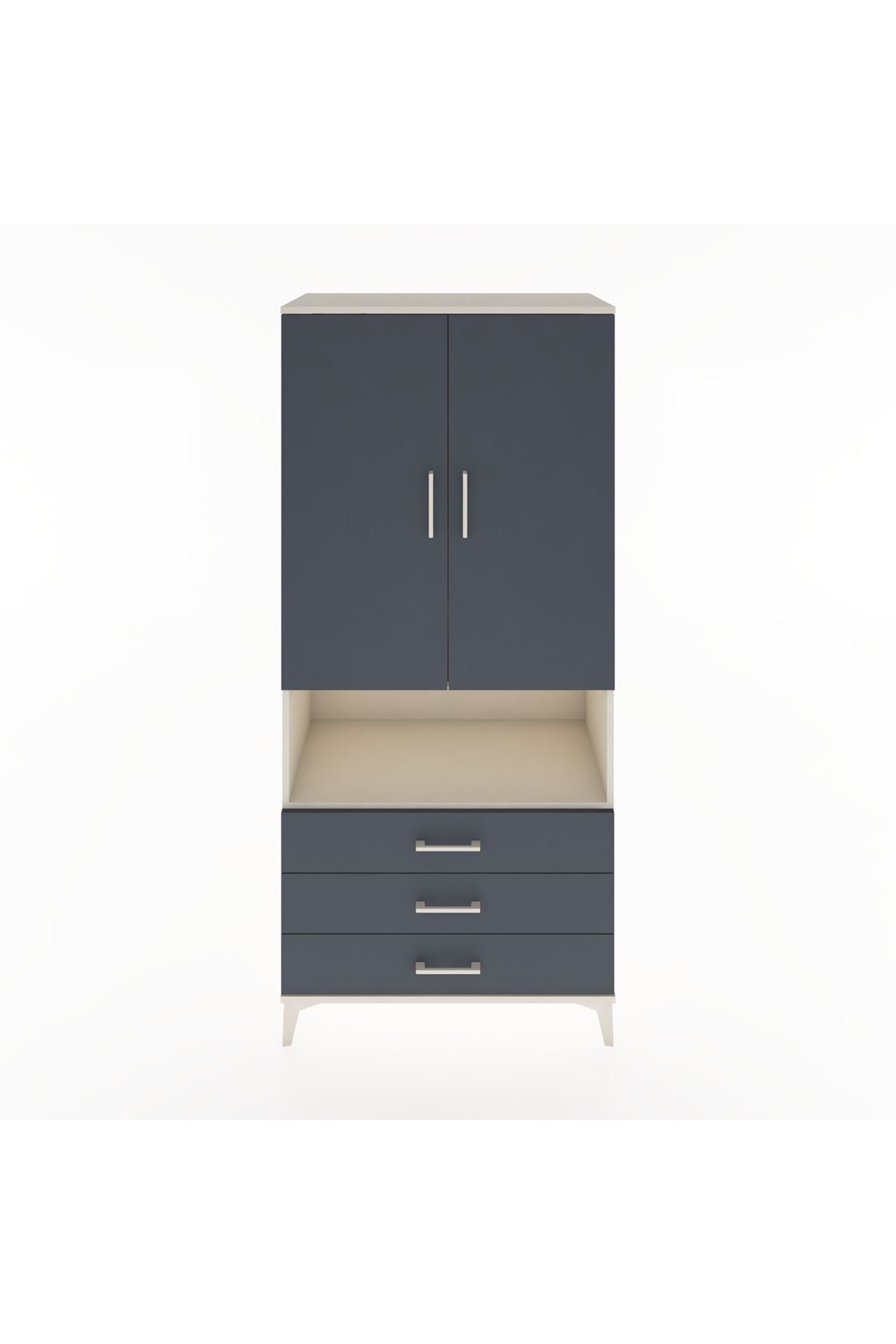 Hyperion Dolap 2 Raflı 3 Çekmeceli Tek Askılı 88x44x195 - S60M101V2B