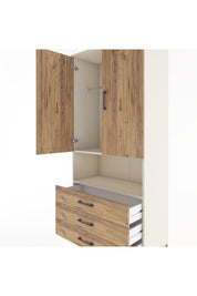 Hyperion Dolap 2 Raflı 3 Çekmeceli Tek Askılı 88x44x195 - S60M101V3B