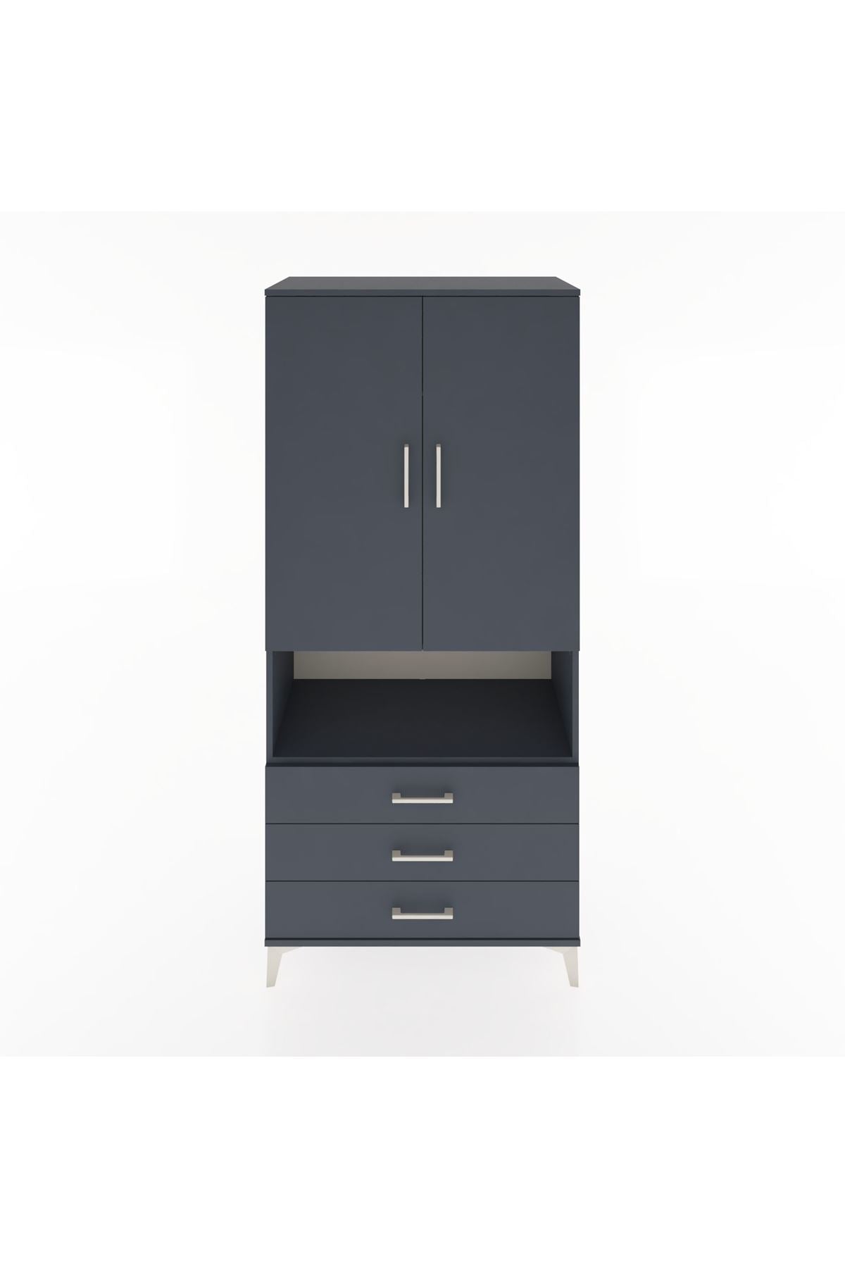 Hyperion Dolap 2 Raflı 3 Çekmeceli Tek Askılı 88x44x195 - S60M101V5B