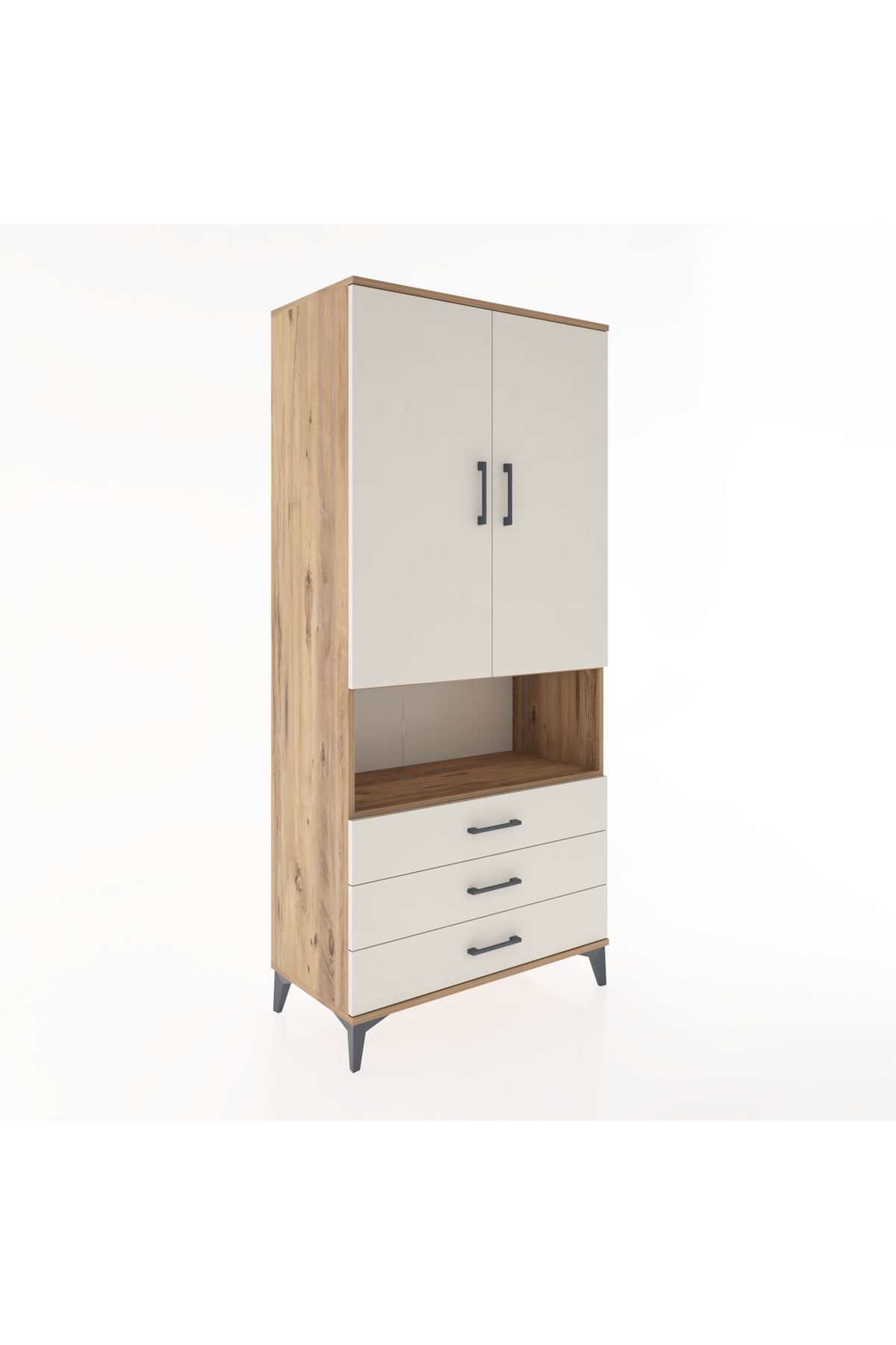 Hyperion Dolap 2 Raflı 3 Çekmeceli Tek Askılı 88x44x195 - S60M101V7B