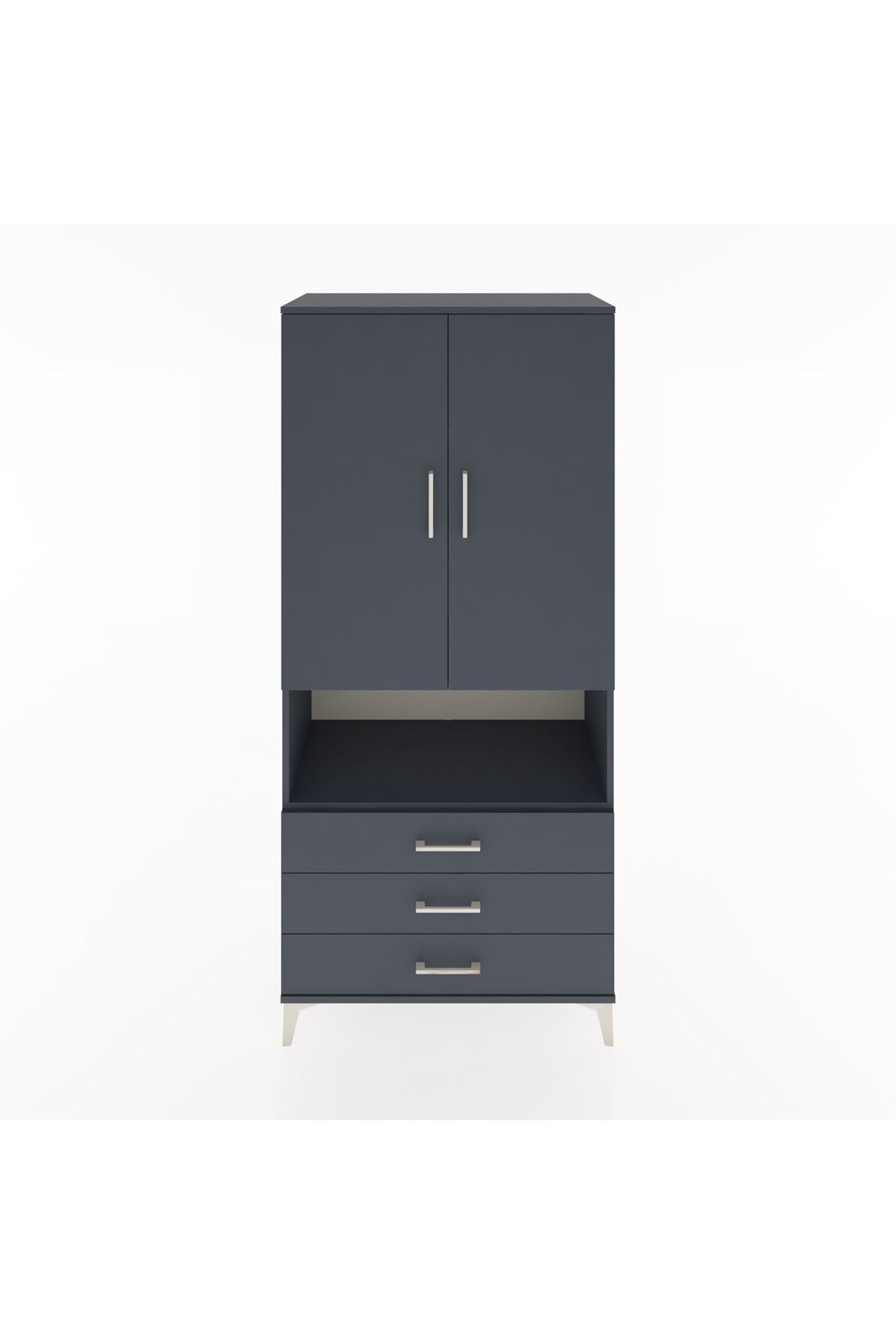 Hyperion Dolap 4 Raflı 3 Çekmeceli 2 Kapaklı 88x44x195 - S60M102V5B