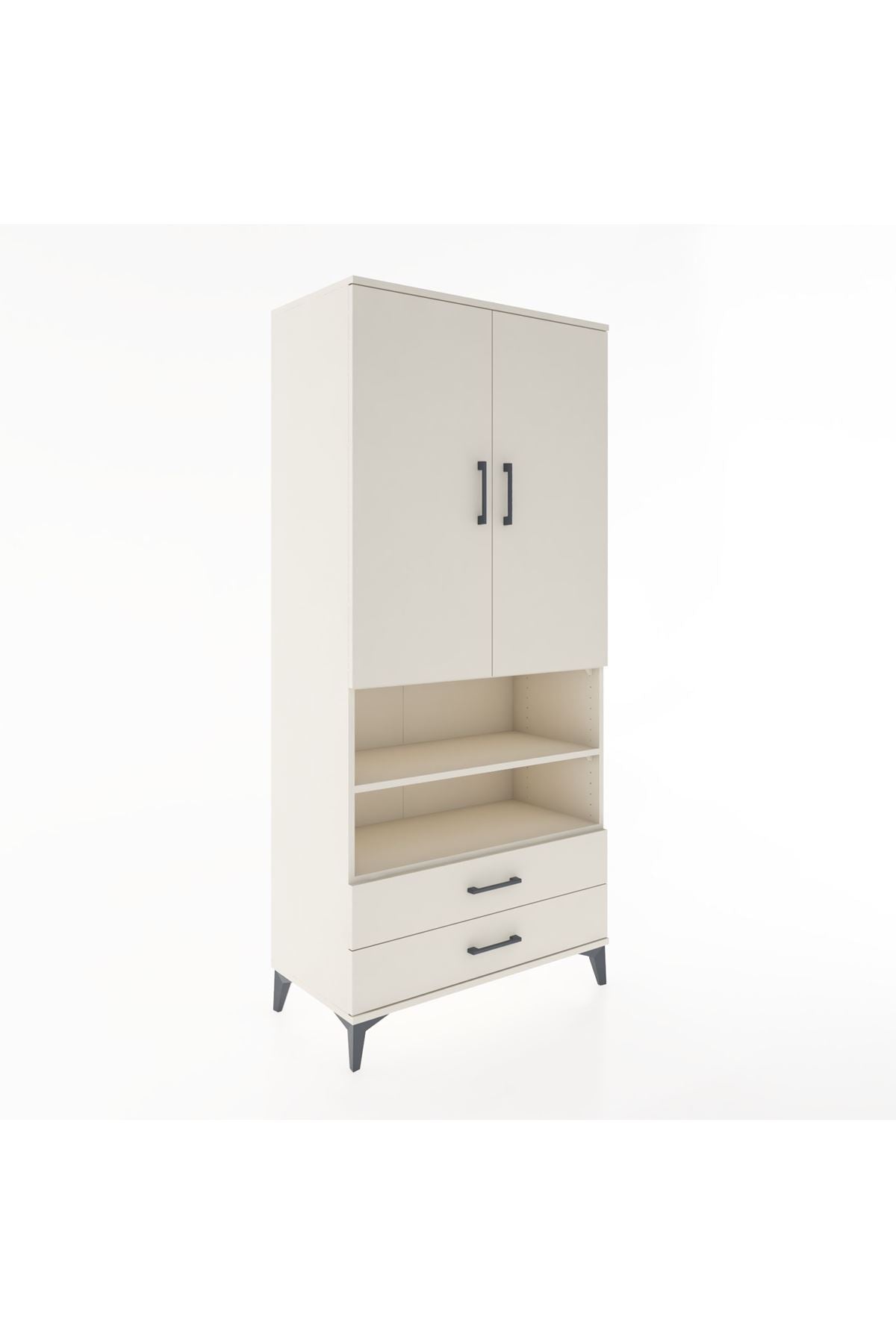 Hyperion Dolap 3 Raflı 2 Çekmeceli Tek Askılı 88x44x195 - S60M103V1B