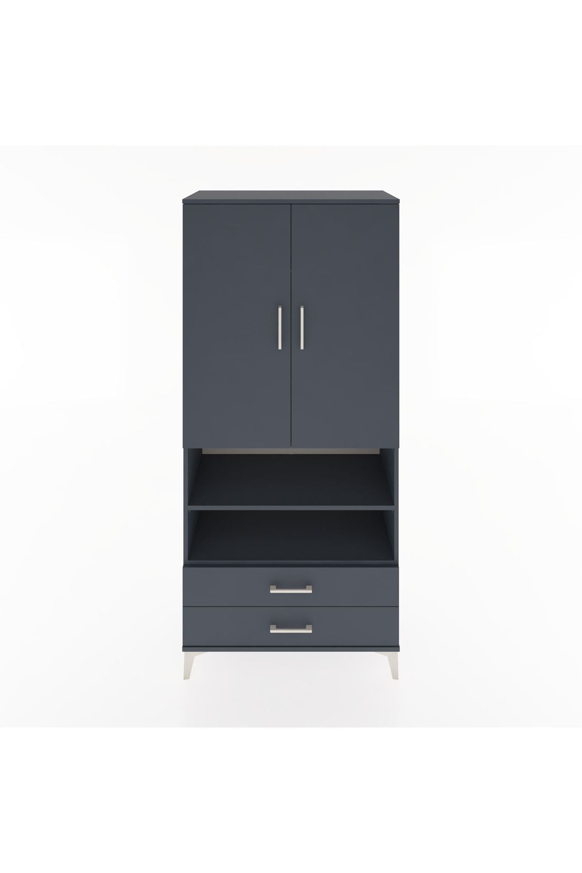 Hyperion Dolap 3 Raflı 2 Çekmeceli Tek Askılı 88x44x195 - S60M103V5B