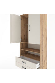 Hyperion Dolap 3 Raflı 2 Çekmeceli Tek Askılı 88x44x195 - S60M103V7B