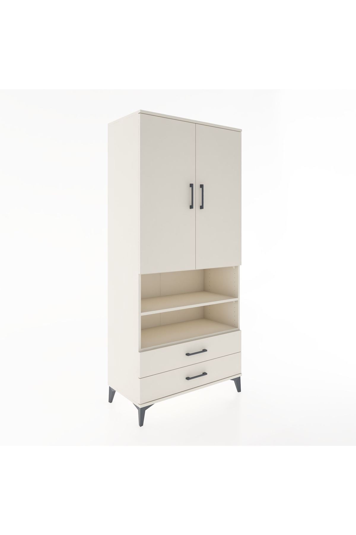 Hyperion Dolap 5 Raflı 2 Çekmeceli 2 Kapaklı 88x44x195 - S60M104V1B