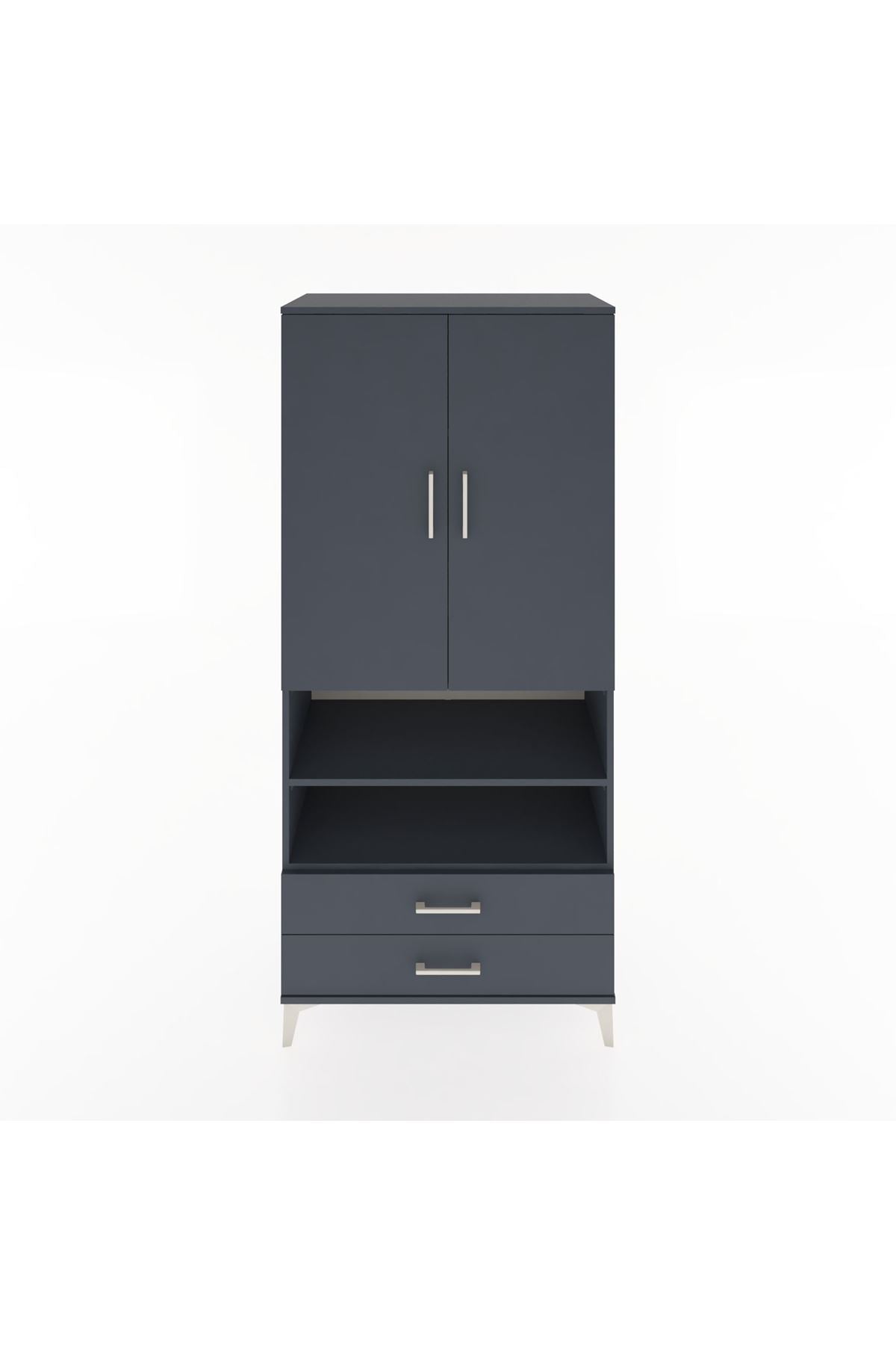 Hyperion Dolap 5 Raflı 2 Çekmeceli 2 Kapaklı 88x44x195 - S60M104V5B