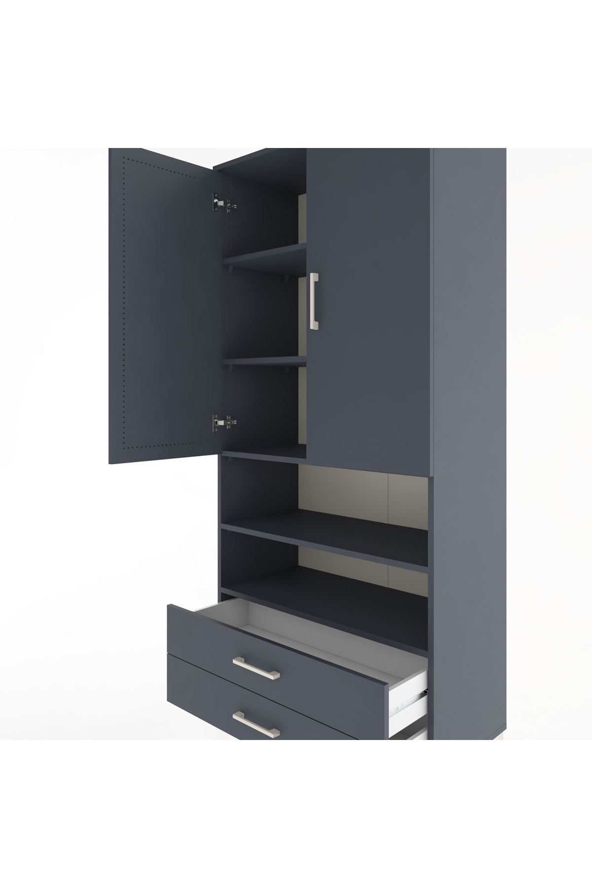 Hyperion Dolap 5 Raflı 2 Çekmeceli 2 Kapaklı 88x44x195 - S60M104V5B