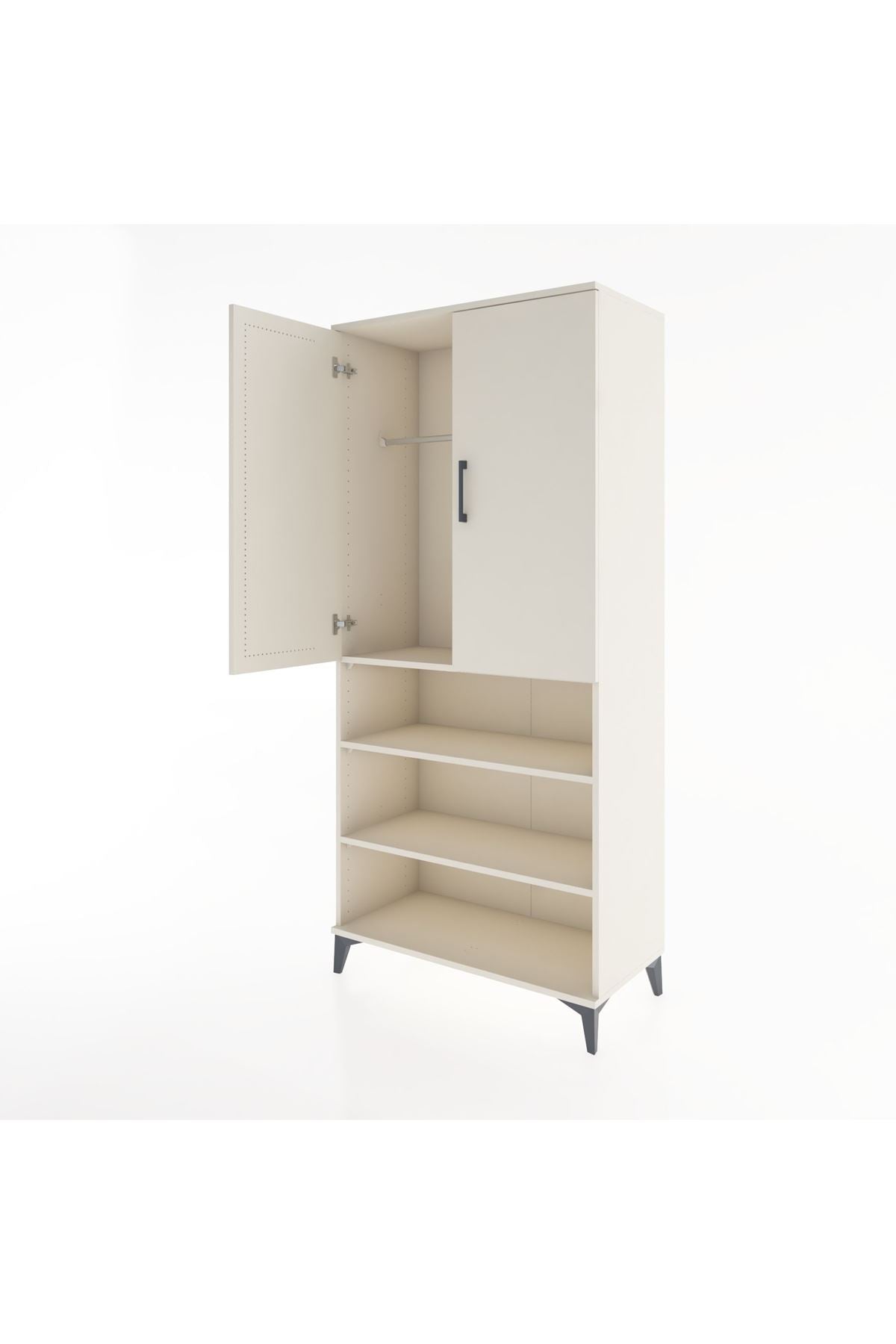 Hyperion Dolap 4 Raflı 2 Kapaklı Tek Askılı 88x44x195 - S60M105V1B