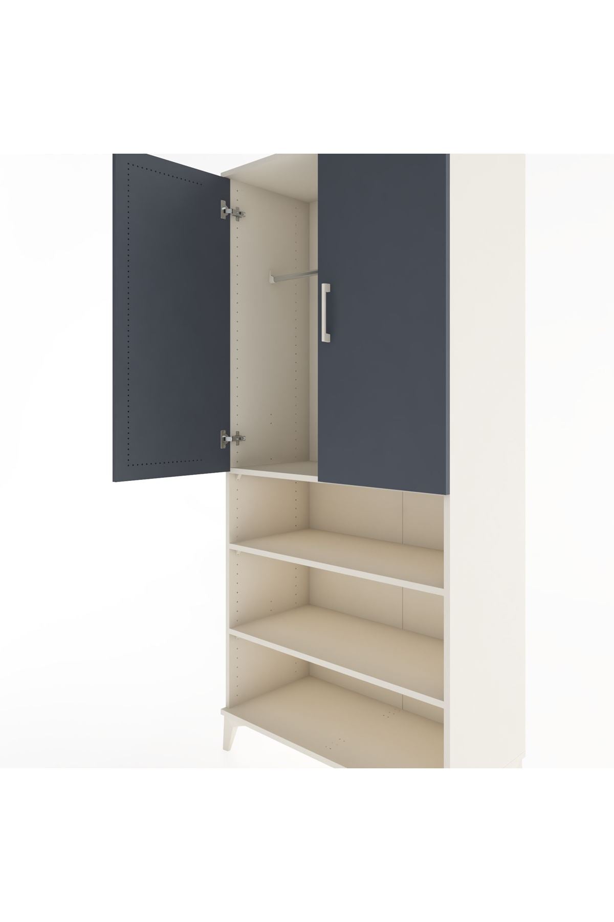 Hyperion Dolap 4 Raflı 2 Kapaklı Tek Askılı 88x44x195 - S60M105V2B