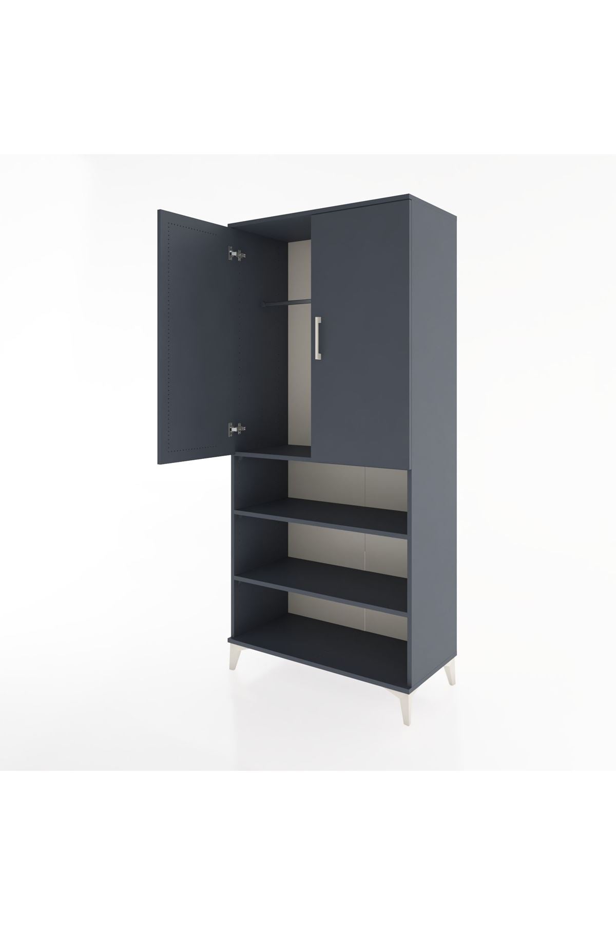 Hyperion Dolap 4 Raflı 2 Kapaklı Tek Askılı 88x44x195 - S60M105V5B