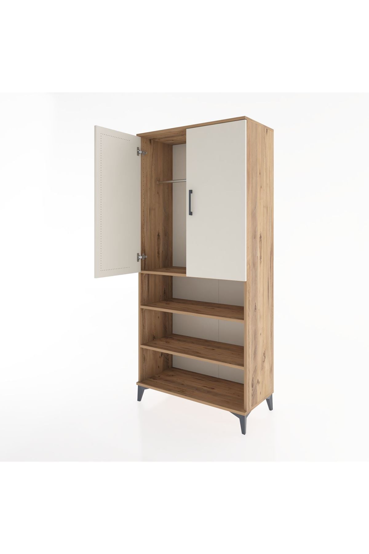 Hyperion Dolap 4 Raflı 2 Kapaklı Tek Askılı 88x44x195 - S60M105V7B