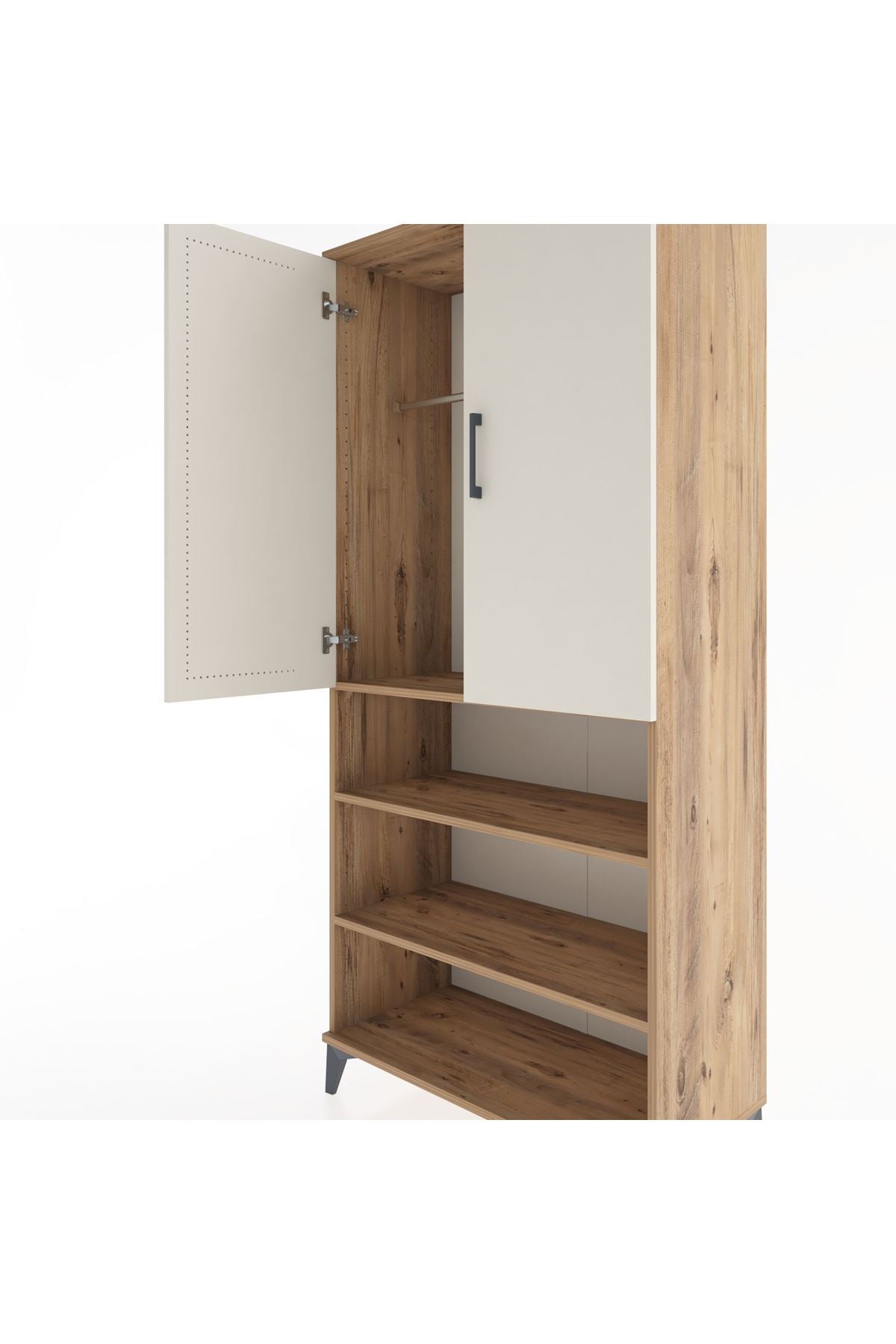 Hyperion Dolap 4 Raflı 2 Kapaklı Tek Askılı 88x44x195 - S60M105V7B