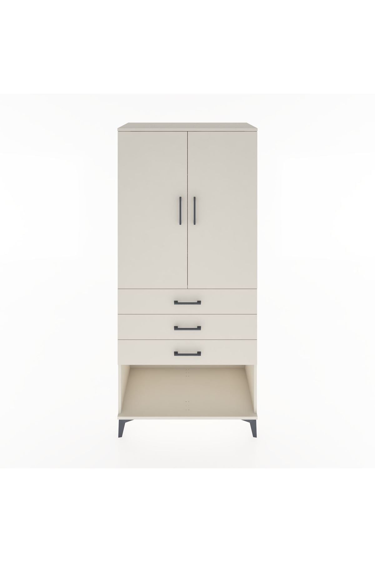 Hyperion Dolap Tek Raflı 3 Çekmeceli Tek Askılı 88x44x195 - S60M107V1B