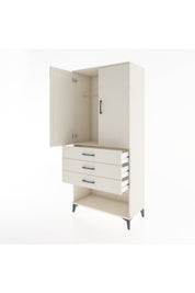 Hyperion Dolap Tek Raflı 3 Çekmeceli Tek Askılı 88x44x195 - S60M107V1B