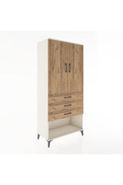 Hyperion Dolap Tek Raflı 3 Çekmeceli Tek Askılı 88x44x195 - S60M107V3B
