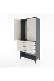 Hyperion Dolap Tek Raflı 3 Çekmeceli Tek Askılı 88x44x195 - S60M107V4B