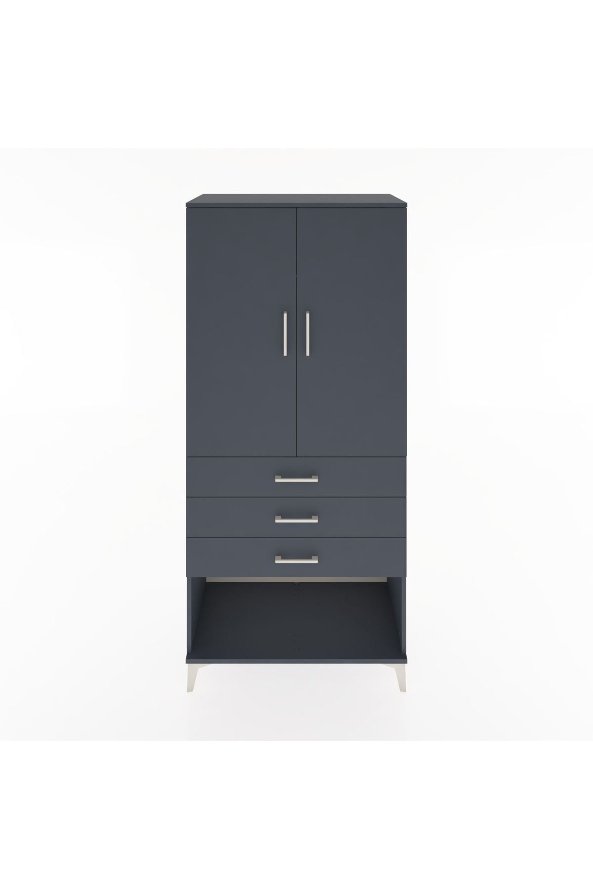 Hyperion Dolap Tek Raflı 3 Çekmeceli Tek Askılı 88x44x195 - S60M107V5B