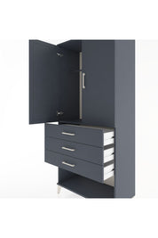 Hyperion Dolap Tek Raflı 3 Çekmeceli Tek Askılı 88x44x195 - S60M107V5B