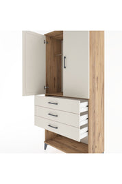 Hyperion Dolap Tek Raflı 3 Çekmeceli Tek Askılı 88x44x195 - S60M107V7B