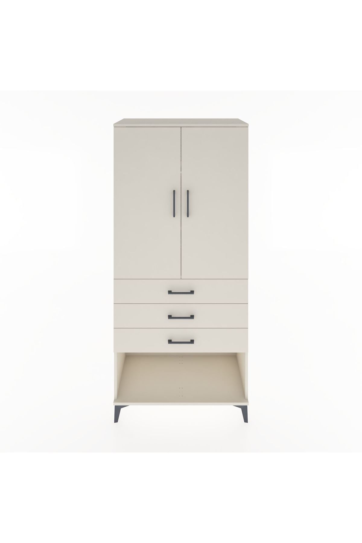 Hyperion Dolap 3 Raflı 3 Çekmeceli 2 Kapaklı 88x44x195 - S60M108V1B