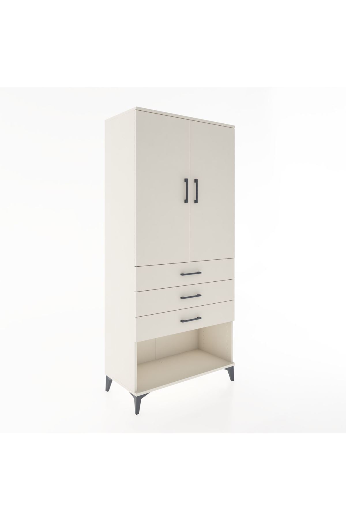 Hyperion Dolap 3 Raflı 3 Çekmeceli 2 Kapaklı 88x44x195 - S60M108V1B