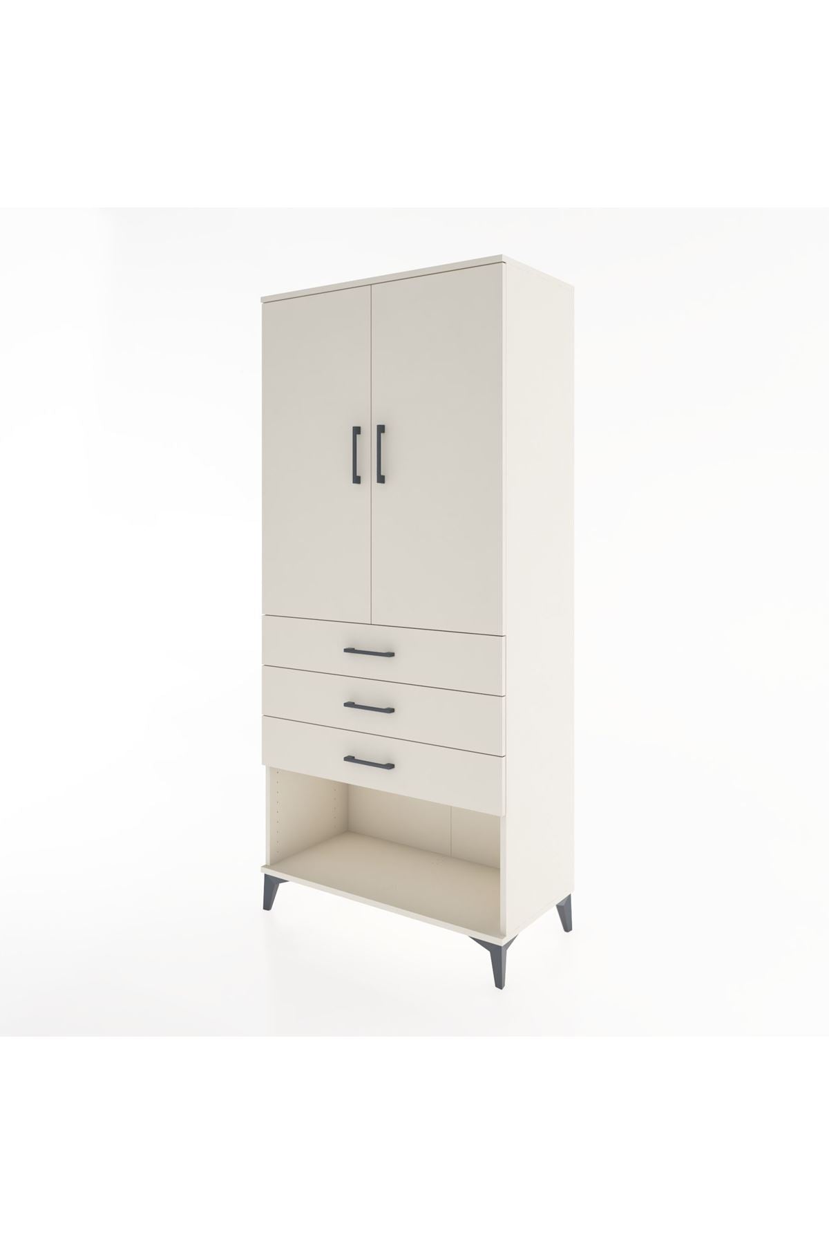 Hyperion Dolap 3 Raflı 3 Çekmeceli 2 Kapaklı 88x44x195 - S60M108V1B