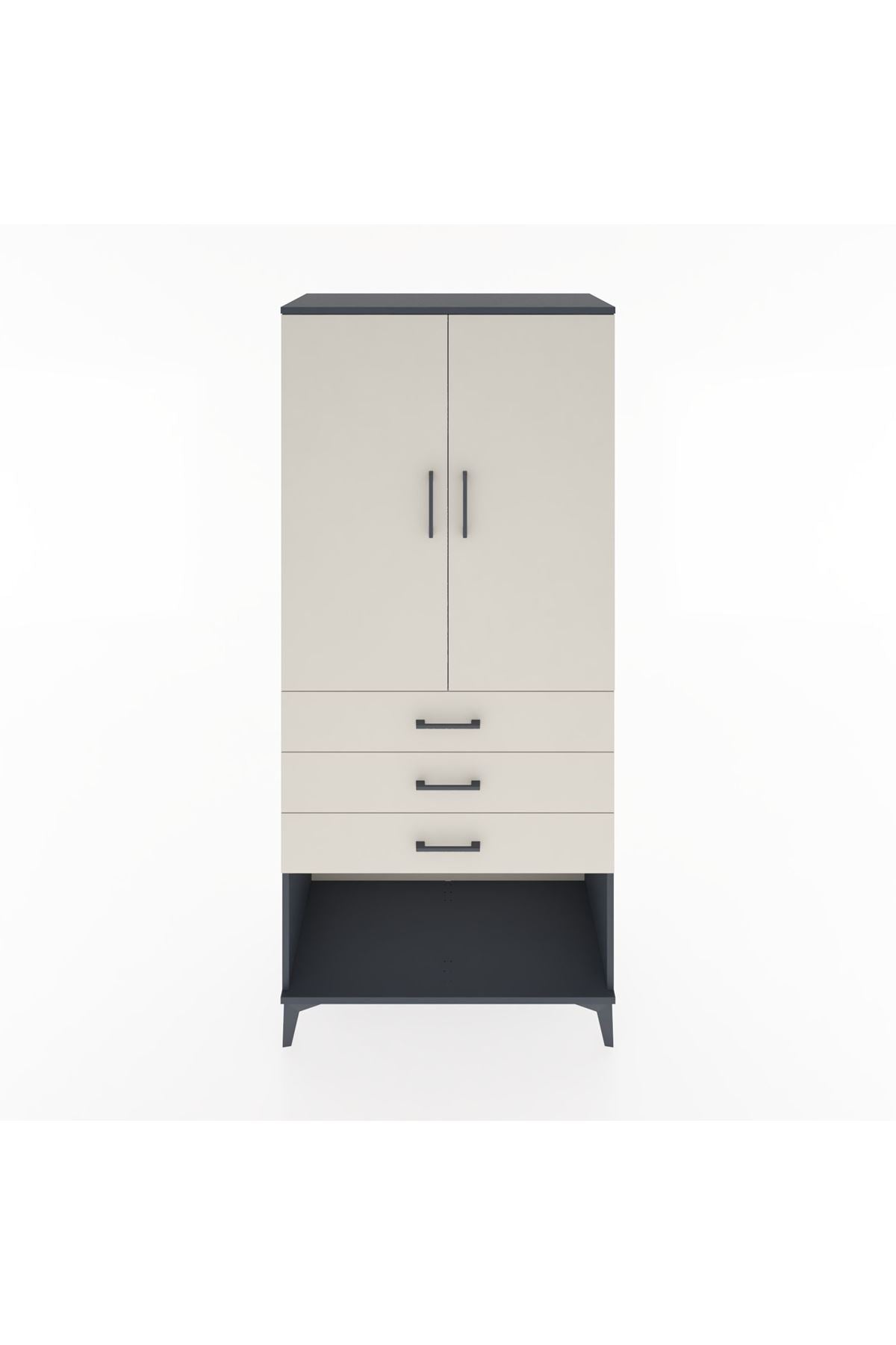 Hyperion Dolap 3 Raflı 3 Çekmeceli 2 Kapaklı 88x44x195 - S60M108V4B