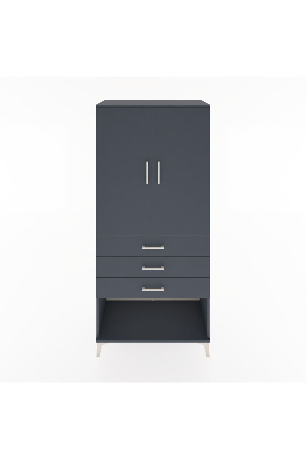 Hyperion Dolap 3 Raflı 3 Çekmeceli 2 Kapaklı 88x44x195 - S60M108V5B