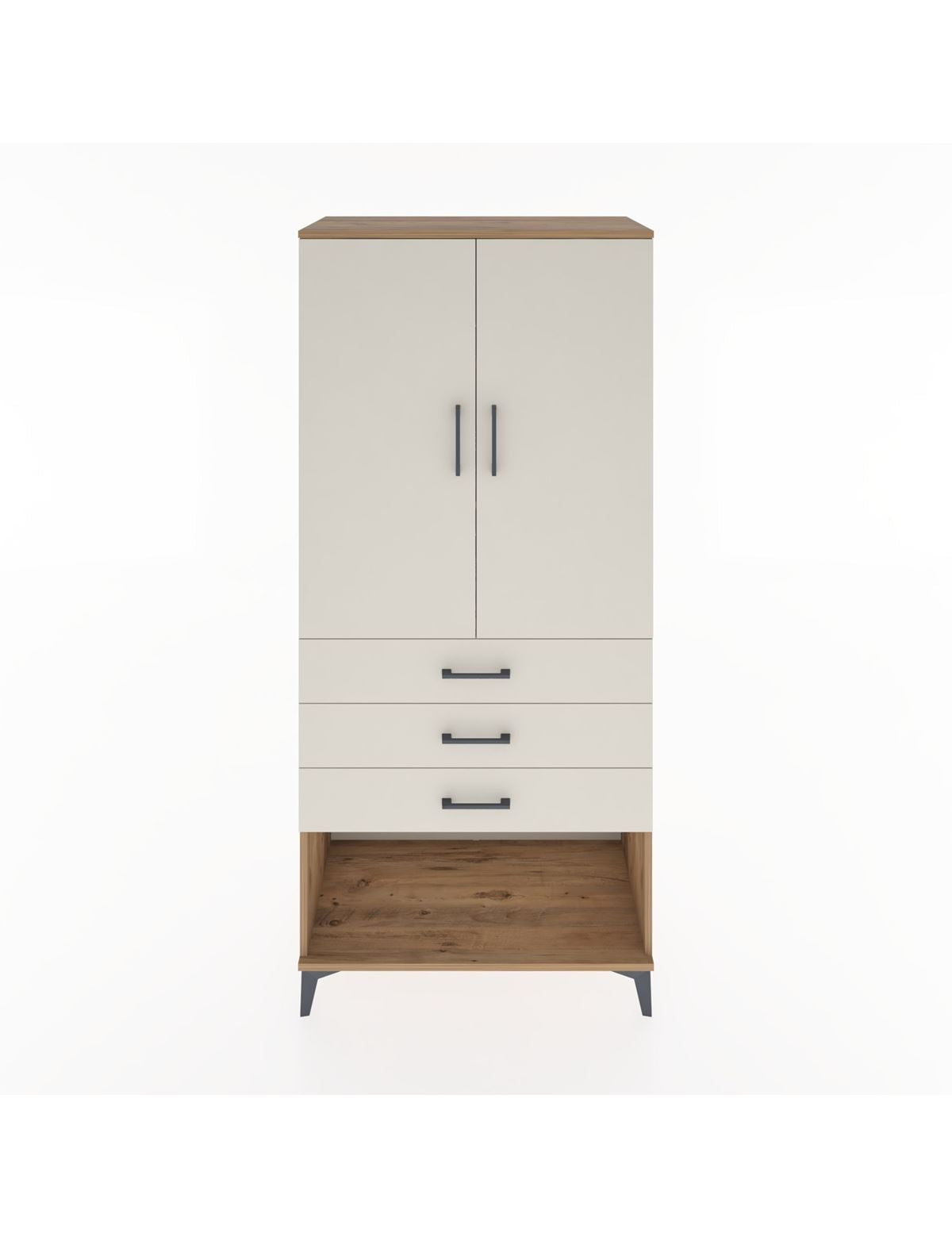 Hyperion Dolap 3 Raflı 3 Çekmeceli 2 Kapaklı 88x44x195 - S60M108V7B