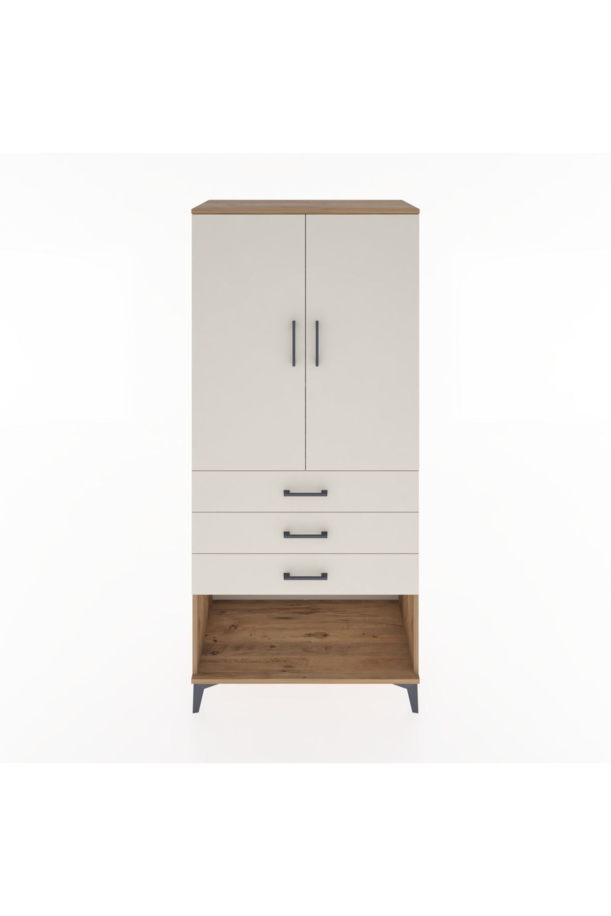 Hyperion Dolap 3 Raflı 3 Çekmeceli 2 Kapaklı 88x44x195 - S60M108V7B