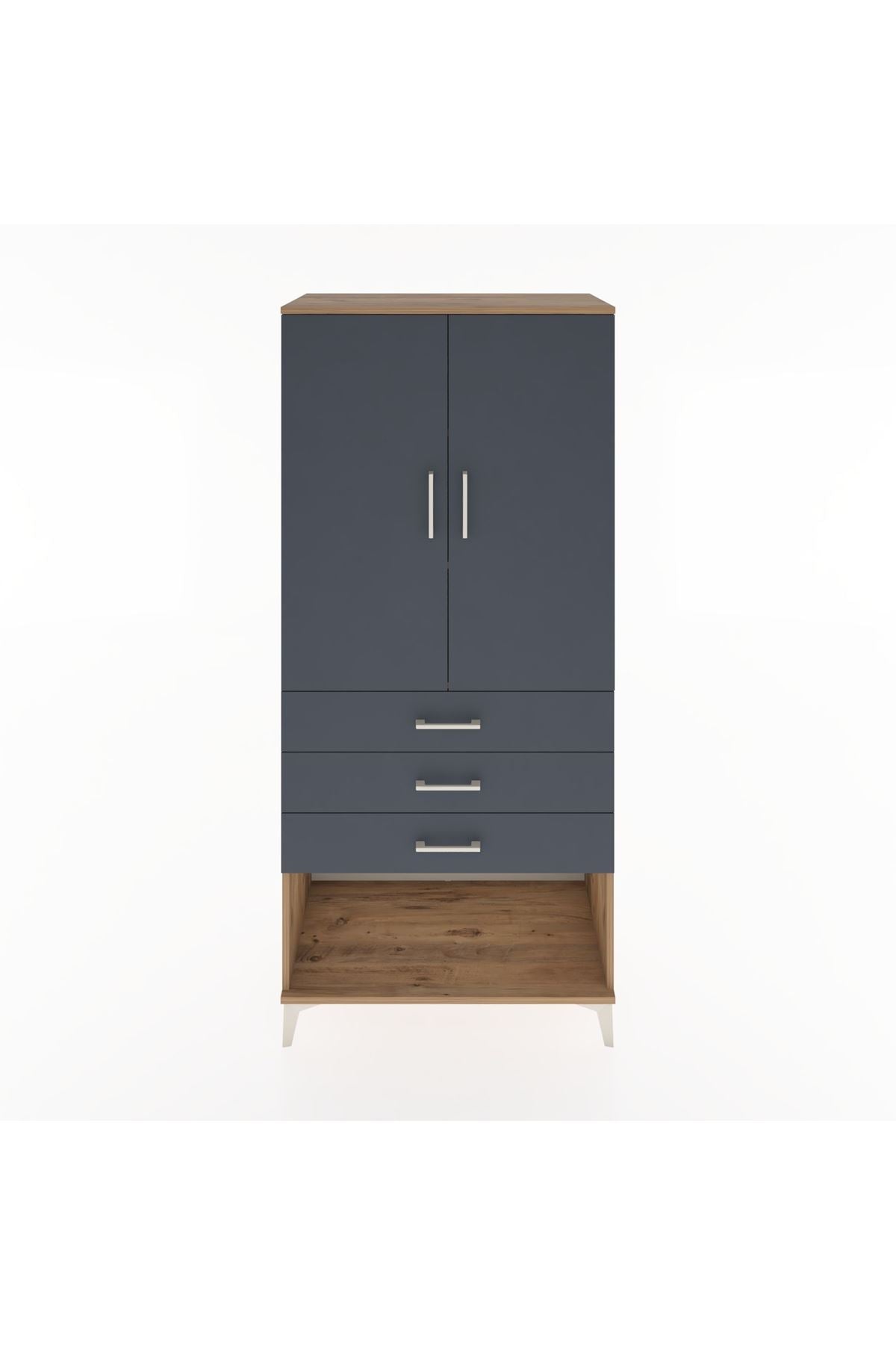 Hyperion Dolap 3 Raflı 3 Çekmeceli 2 Kapaklı 88x44x195 - S60M108V8B