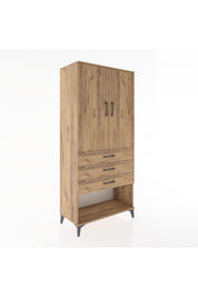 Hyperion Dolap 3 Raflı 3 Çekmeceli 2 Kapaklı 88x44x195 - S60M108V9B