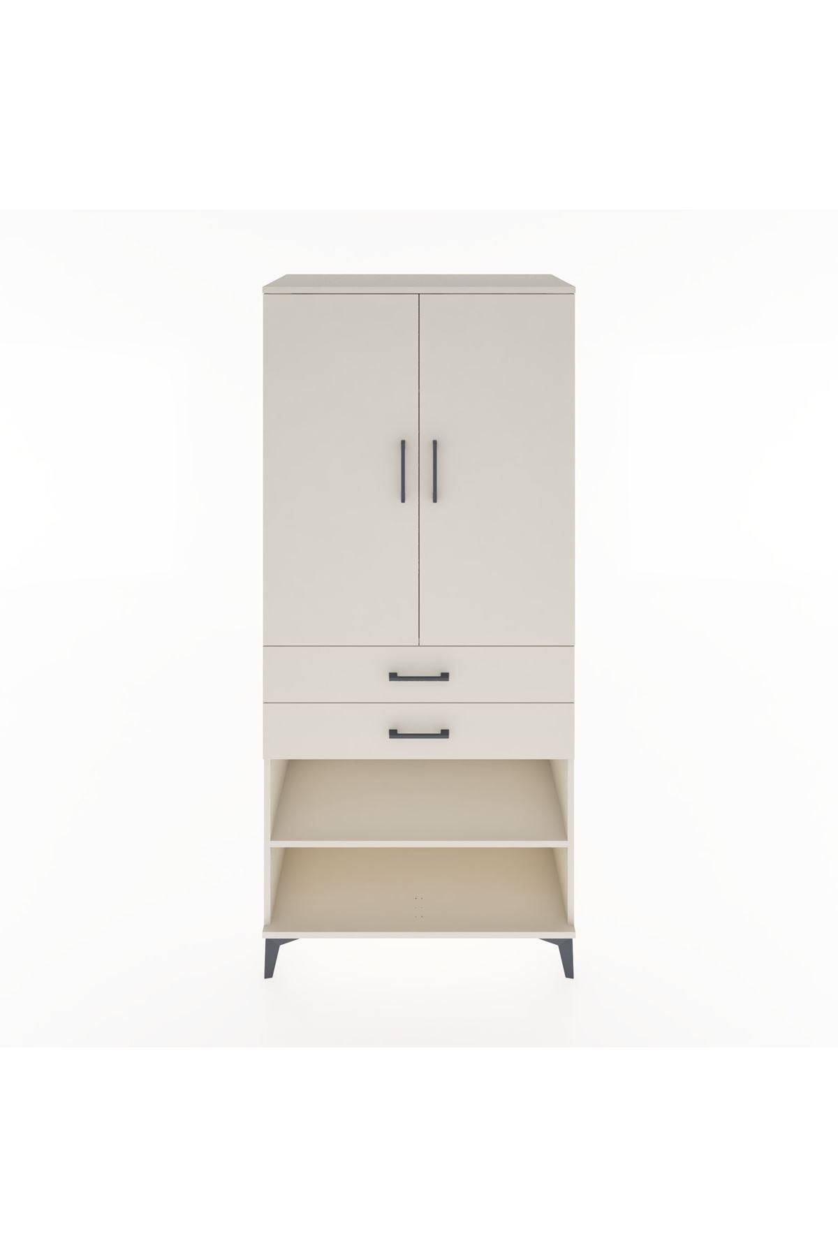 Hyperion Dolap 2 Raflı 2 Çekmeceli Tek Askılı 88x44x195 - S60M109V1B