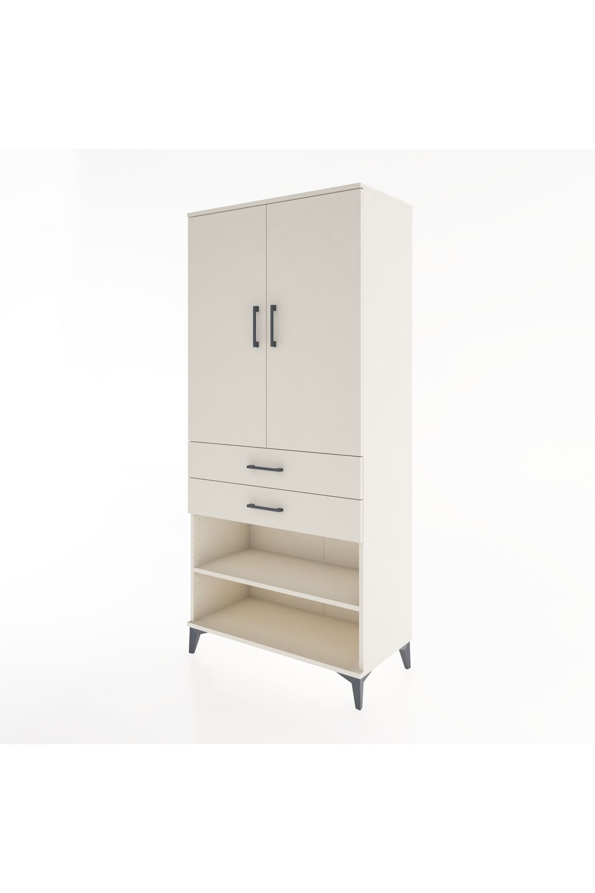 Hyperion Dolap 2 Raflı 2 Çekmeceli Tek Askılı 88x44x195 - S60M109V1B