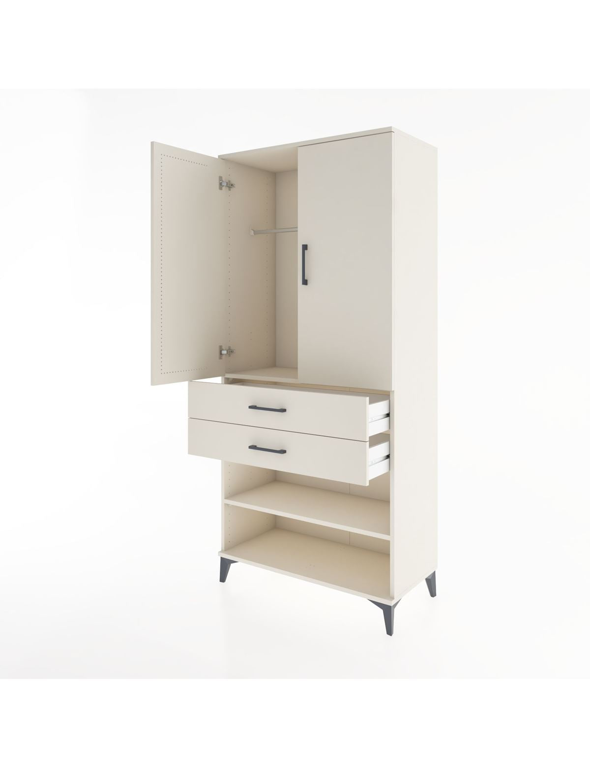Hyperion Dolap 2 Raflı 2 Çekmeceli Tek Askılı 88x44x195 - S60M109V1B