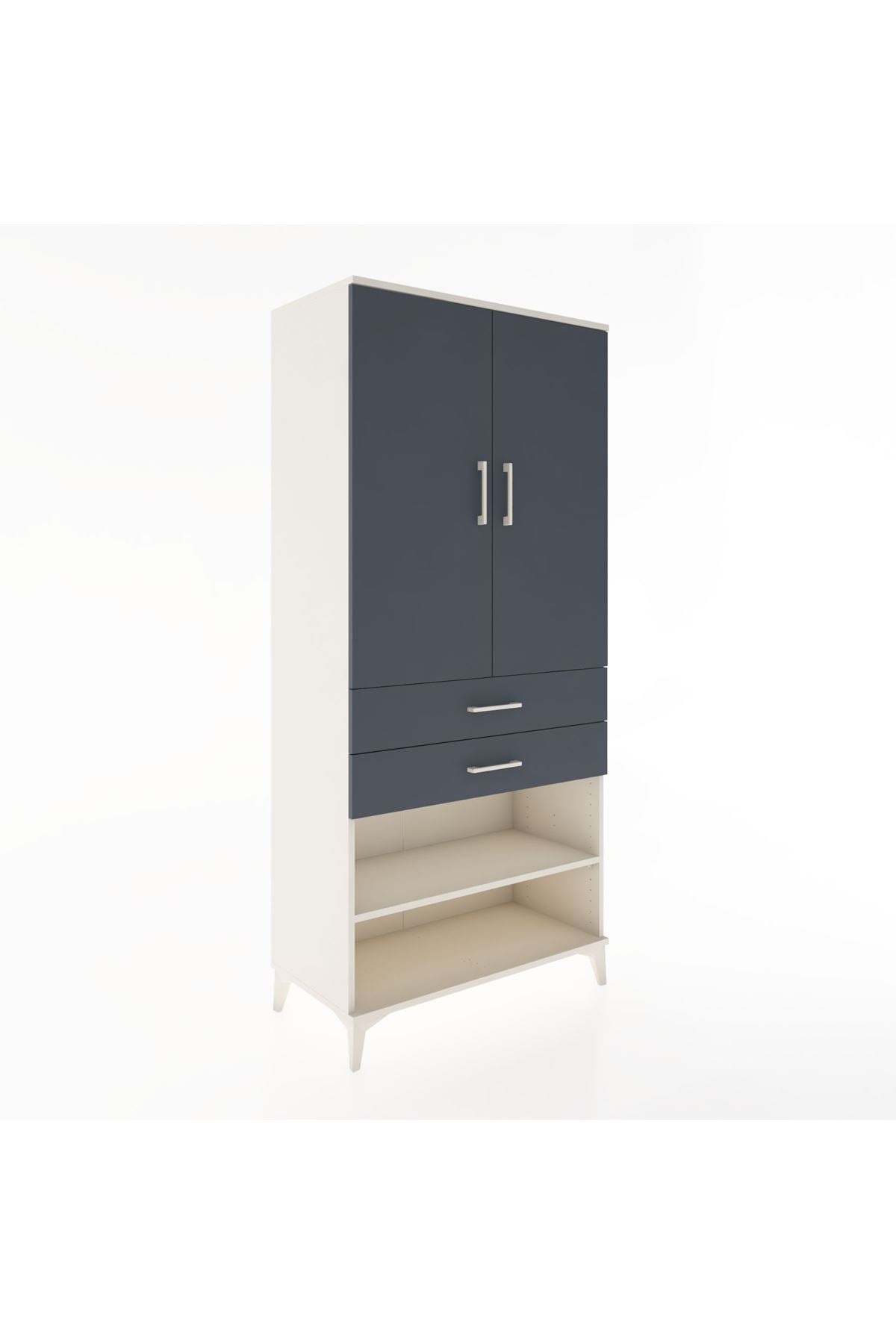 Hyperion Dolap 2 Raflı 2 Çekmeceli Tek Askılı 88x44x195 - S60M109V2B