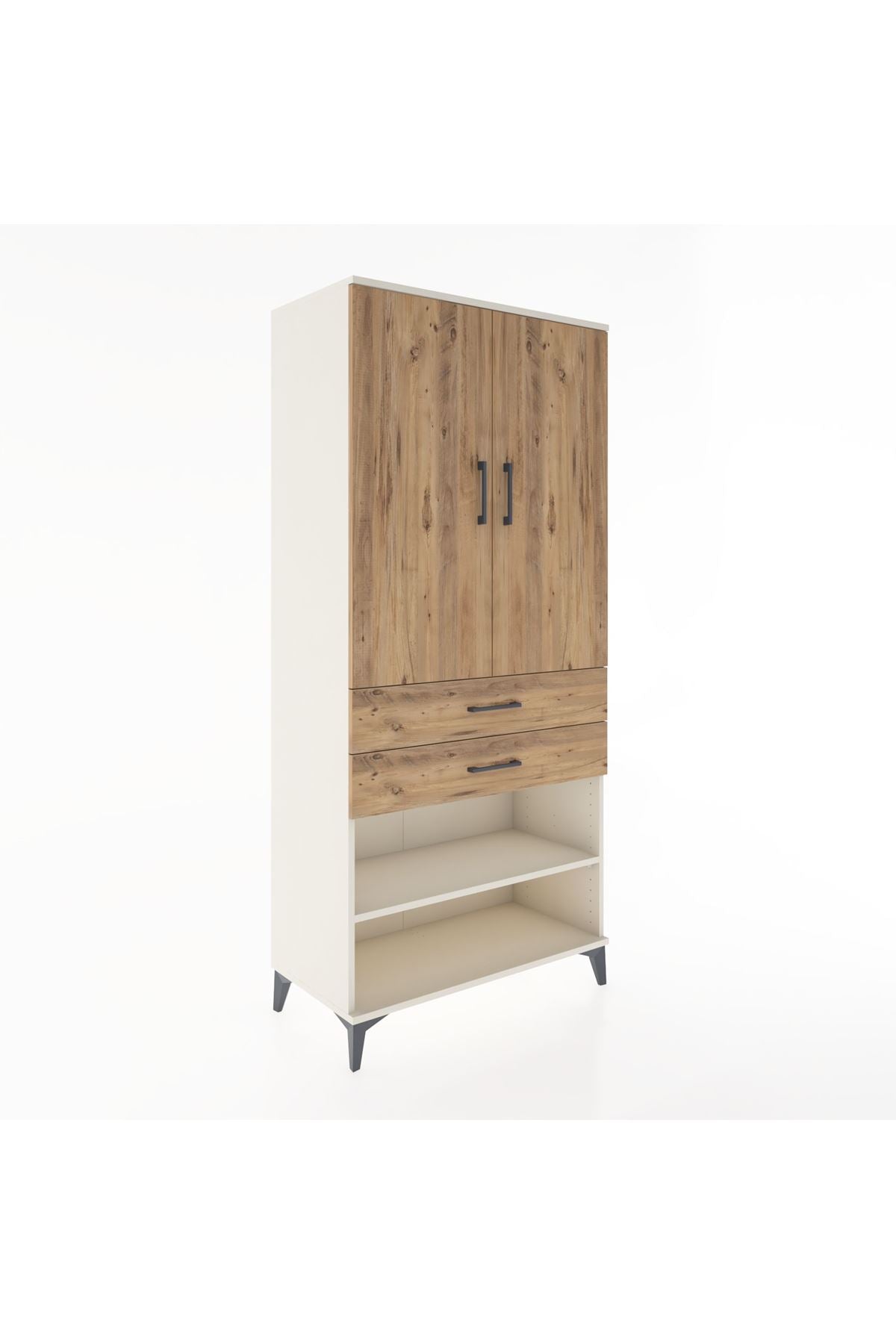 Hyperion Dolap 2 Raflı 2 Çekmeceli Tek Askılı 88x44x195 - S60M109V3B