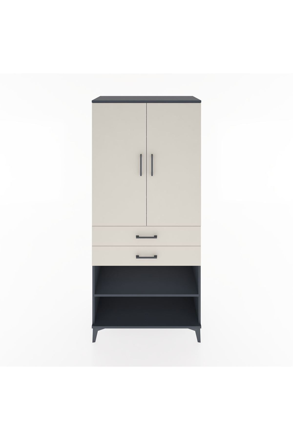 Hyperion Dolap 2 Raflı 2 Çekmeceli Tek Askılı 88x44x195 - S60M109V4B