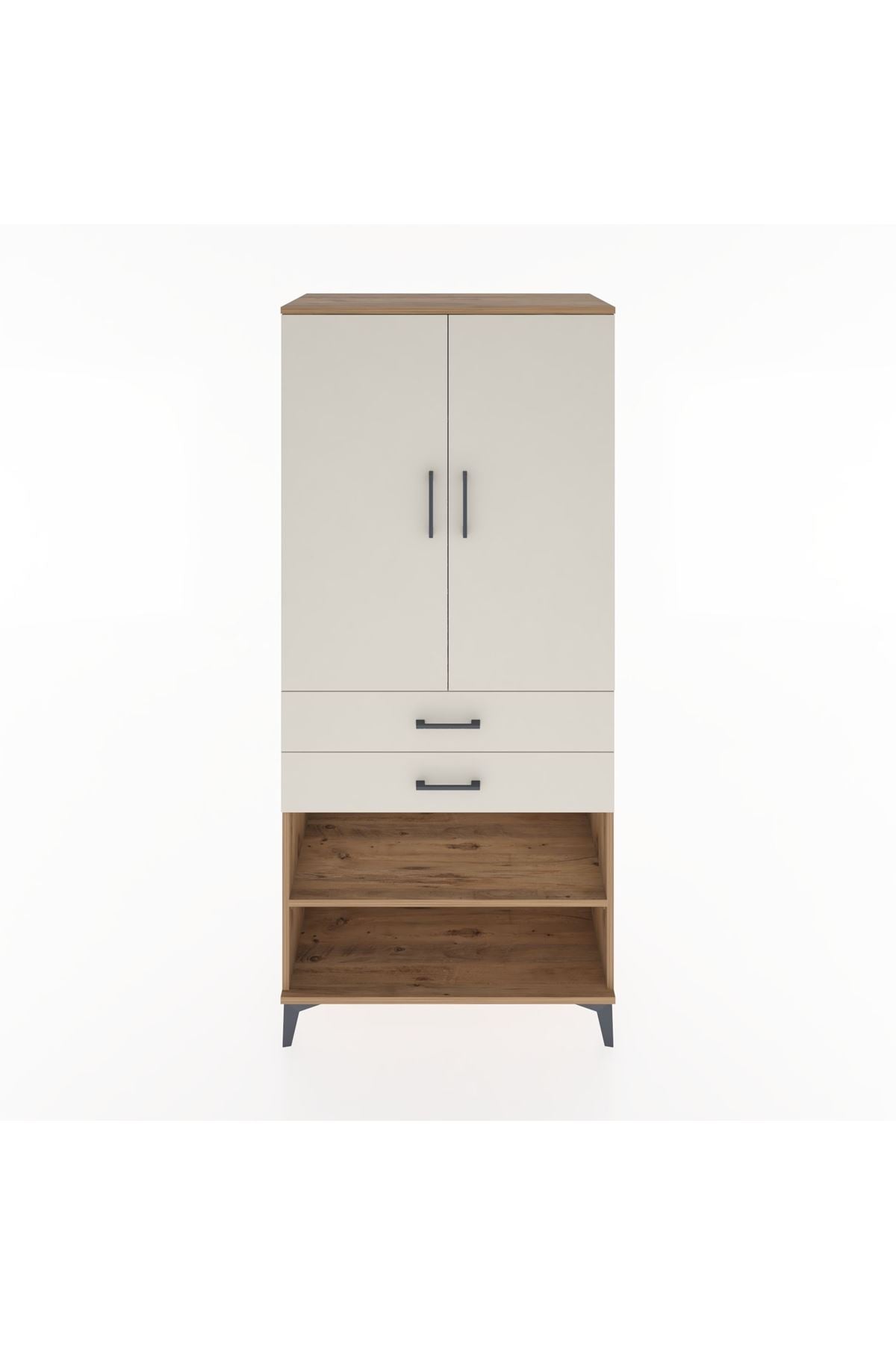 Hyperion Dolap 2 Raflı 2 Çekmeceli Tek Askılı 88x44x195 - S60M109V7B