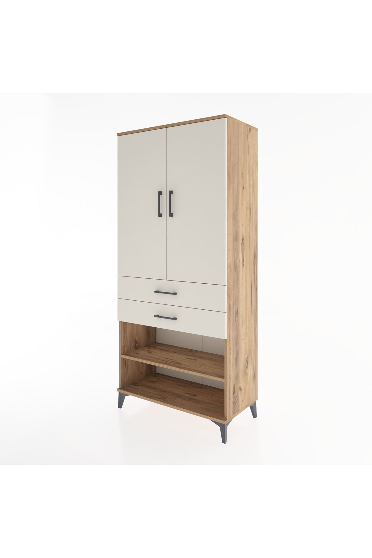 Hyperion Dolap 2 Raflı 2 Çekmeceli Tek Askılı 88x44x195 - S60M109V7B