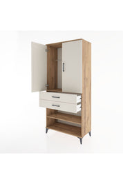Hyperion Dolap 2 Raflı 2 Çekmeceli Tek Askılı 88x44x195 - S60M109V7B