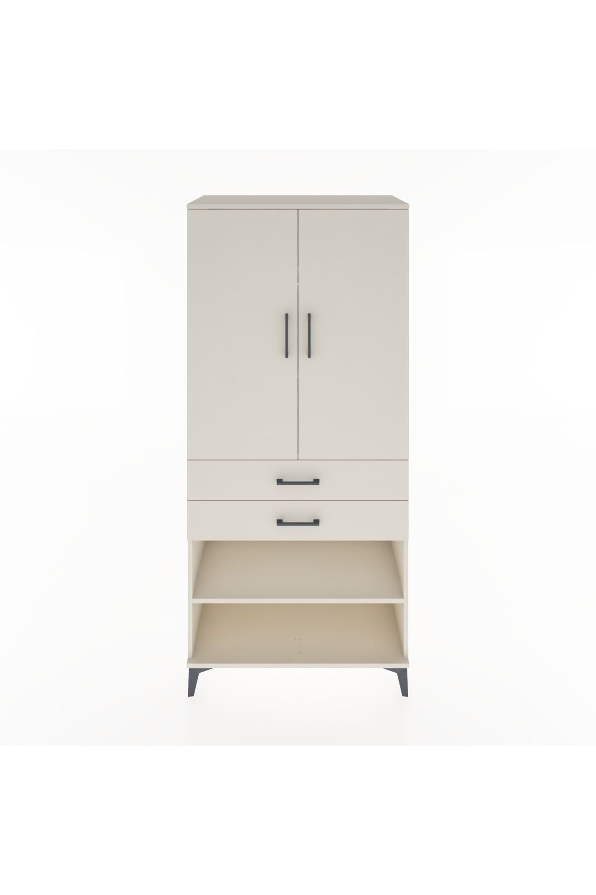 Hyperion Dolap 4 Raflı 2 Çekmeceli 2 Kapaklı 88x44x195 - S60M110V1B