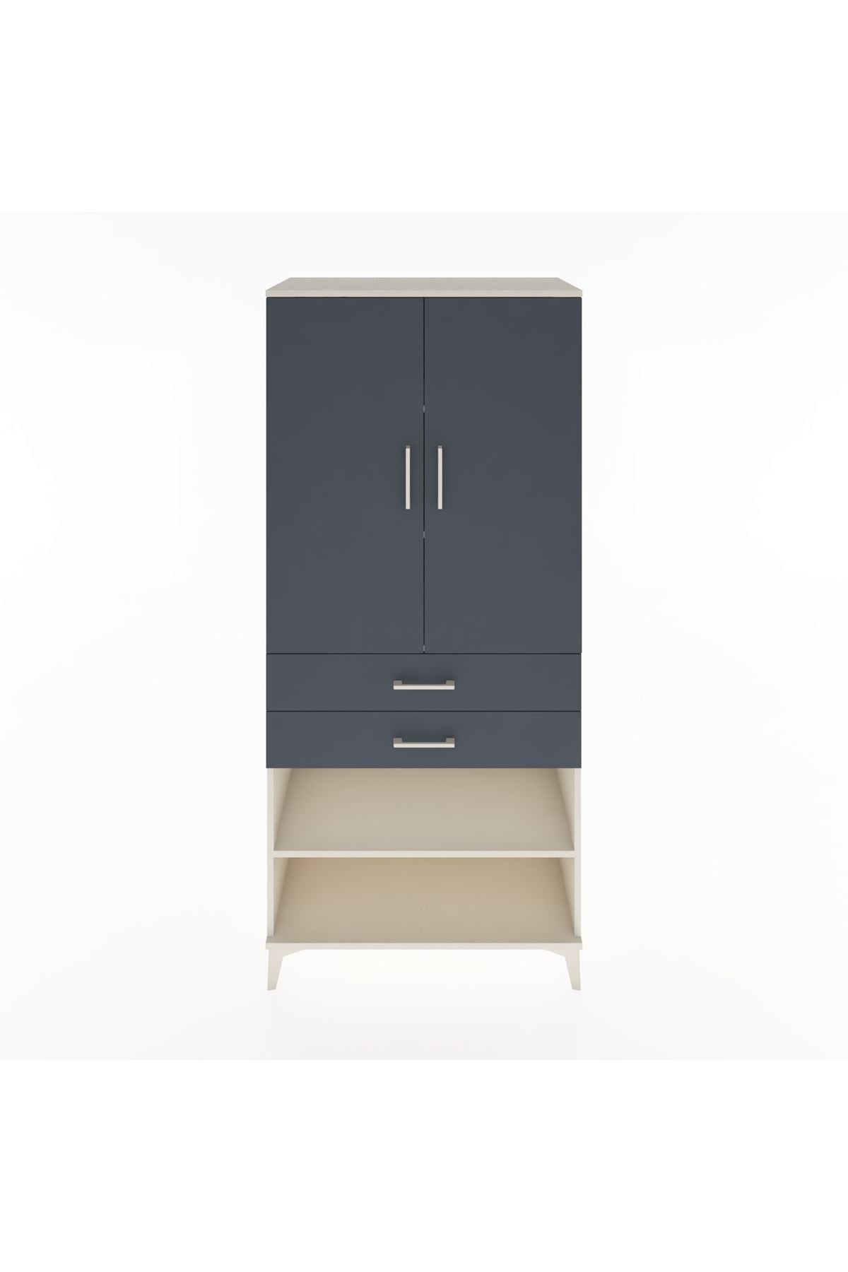 Hyperion Dolap 4 Raflı 2 Çekmeceli 2 Kapaklı 88x44x195 - S60M110V2B